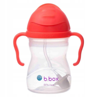 B.box pohár so slamkou 240 ml červený BB00510